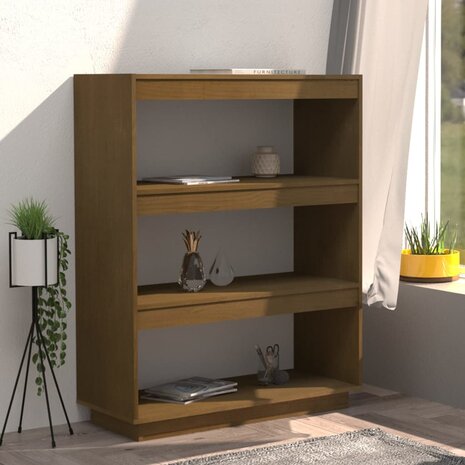 Boekenkast/kamerscherm 80x35x103 cm grenenhout honingbruin 8720286816189 3