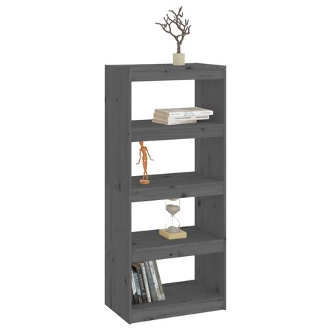 Boekenkast/kamerscherm 60x30x135,5 cm massief grenenhout grijs 8720286608708 4