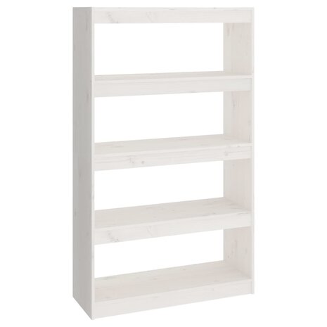 Boekenkast/kamerscherm 80x30x135,5 cm massief grenenhout wit 8720286608944 2