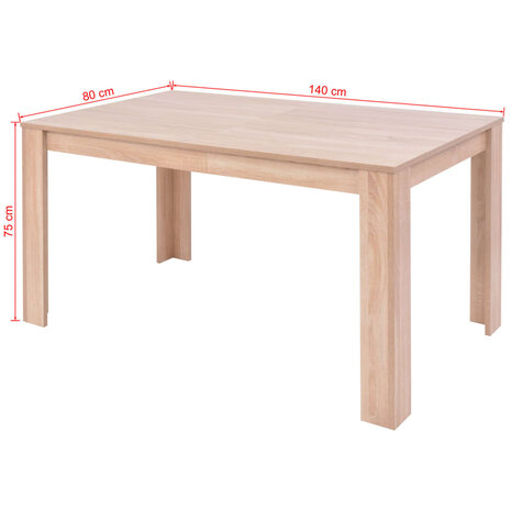 Eettafel met stoelen kunstleer en eikenhout crème 7-delig 8718475524250 12