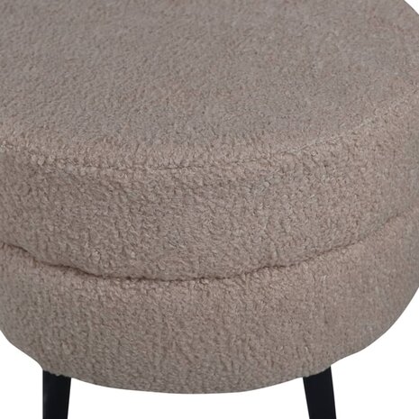 Venture Home Poef Pot 40x40x40 cm teddystof zwart en beige 7350118417188 6