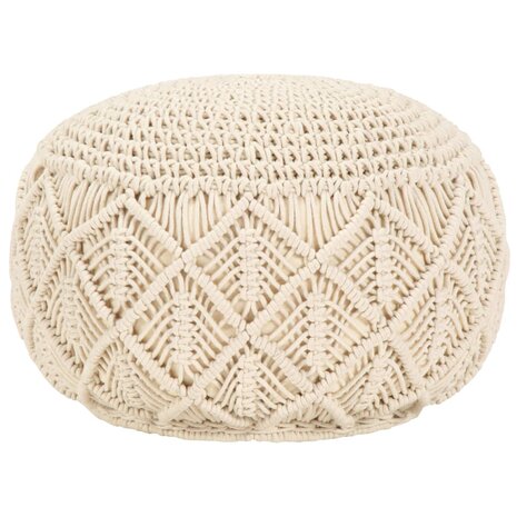 Poef macramé handgemaakt 45x30 cm katoen 8718475735335 1