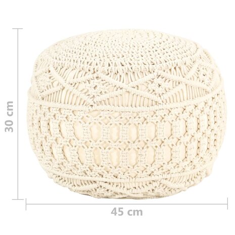 Poef macramé handgemaakt 45x30 cm katoen 8720286181027 5