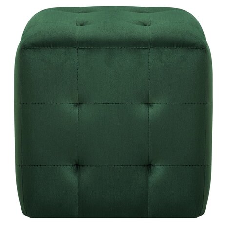 Poef 2 st 30x30x30 cm fluweel groen 8719883724546 3