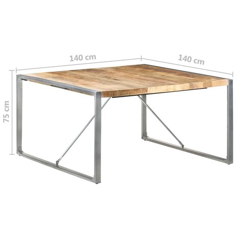 Eettafel 140x140x75 cm ruw mangohout 8720286104675 6