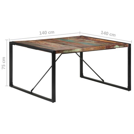 Eettafel 140x140x75 cm massief gerecycled hout 8720286104651 6