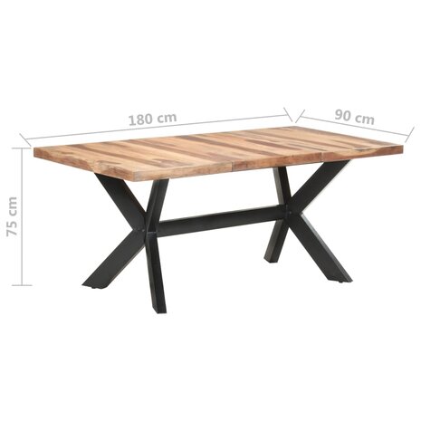 Eettafel 180x90x75 cm massief hout met honingkleurige afwerking 8720286104446 6