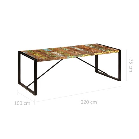 Eettafel 220x100x75 cm massief gerecycled hout 8719883550978 6