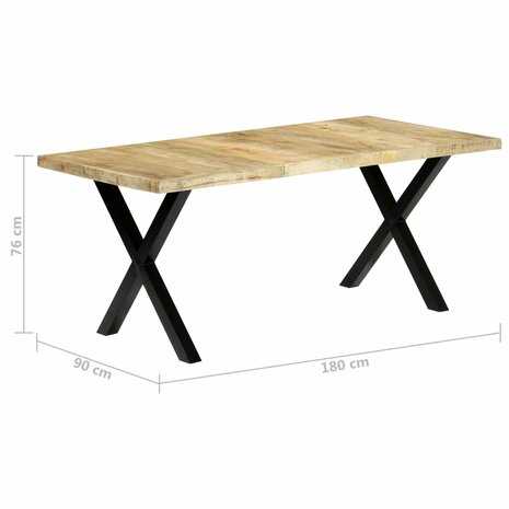 Eettafel 180x90x76 cm massief mangohout 8719883680798 9