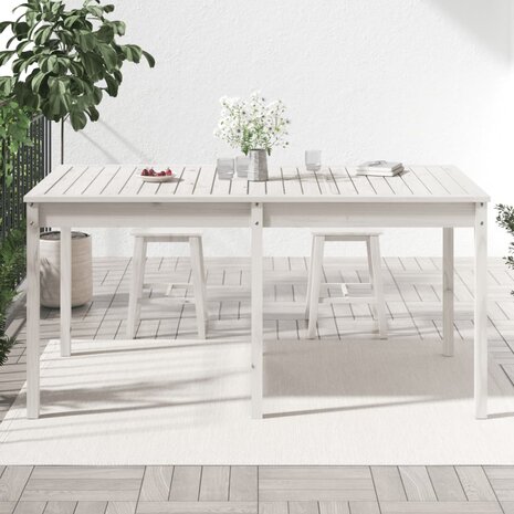 Tuintafel 159,5x82,5x76 cm massief grenenhout wit 8720845691073 3