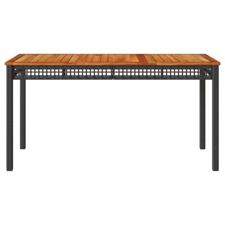 Tuintafel 140x80x75 cm poly rattan en acaciahout zwart 8721012308121 4