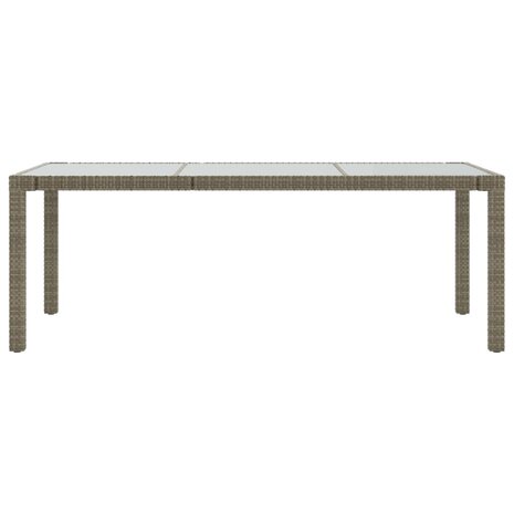 Tuintafel 190x90x75 cm gehard glas en poly rattan grijs 8720286666500 3