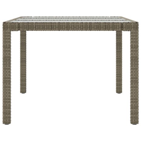 Tuintafel 190x90x75 cm gehard glas en poly rattan grijs 8720286666500 4