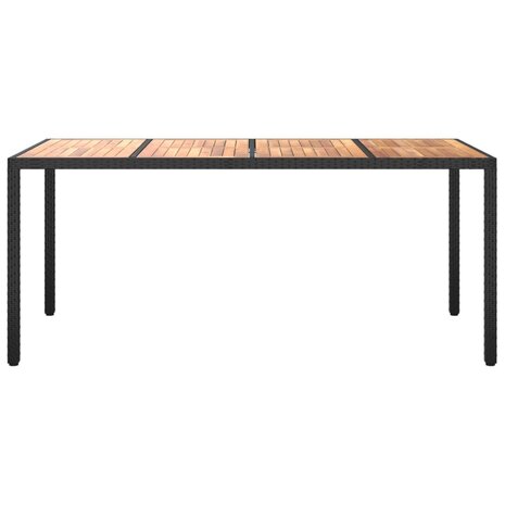 Tuintafel 190x90x75 cm poly rattan en acaciahout zwart 8720286666586 3