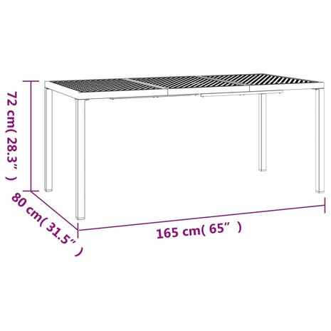 Tuintafel 165x80x72 cm staal antracietkleurig 8720845775179 7