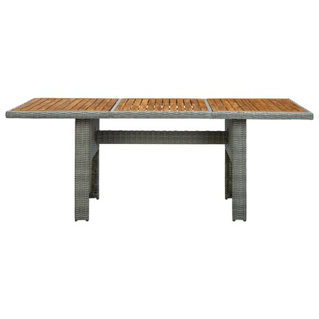 Tuintafel poly rattan en massief acaciahout lichtgrijs 8720286156209 2