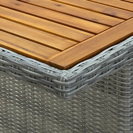 Tuintafel poly rattan en massief acaciahout lichtgrijs 8720286156209 5