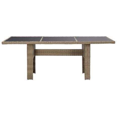 Tuintafel 200x100x74 cm glas en poly rattan bruin 8720286065792 2