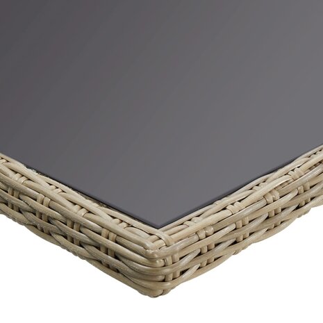 Tuintafel 200x100x74 cm glas en poly rattan bruin 8720286065792 5