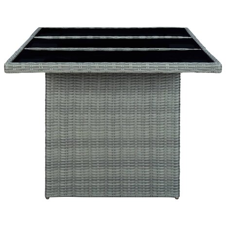 Tuintafel poly rattan en gehard glas lichtgrijs 8720286156193 3