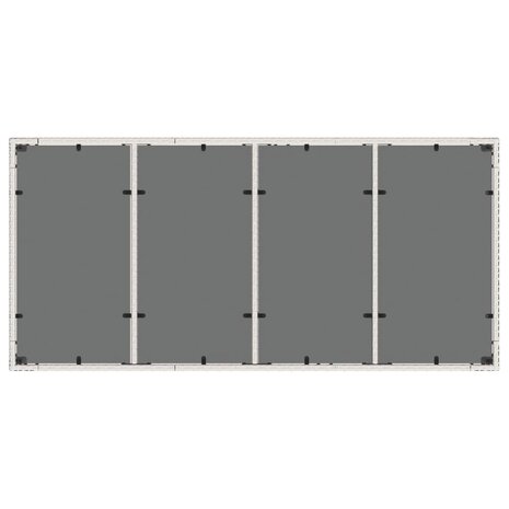 Tuintafel met glazen blad 190x90x75 cm poly rattan wit 8721012451438 8