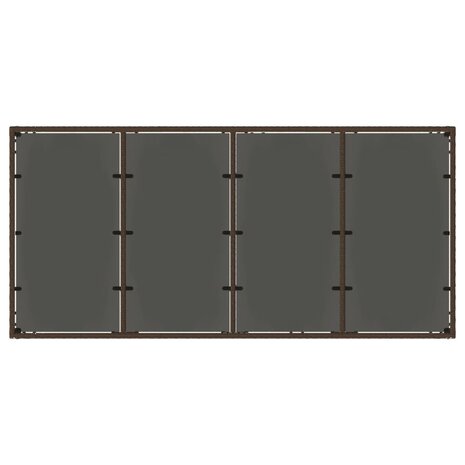 Tuintafel met glazen blad 190x90x75 cm poly rattan bruin 8721012332904 7