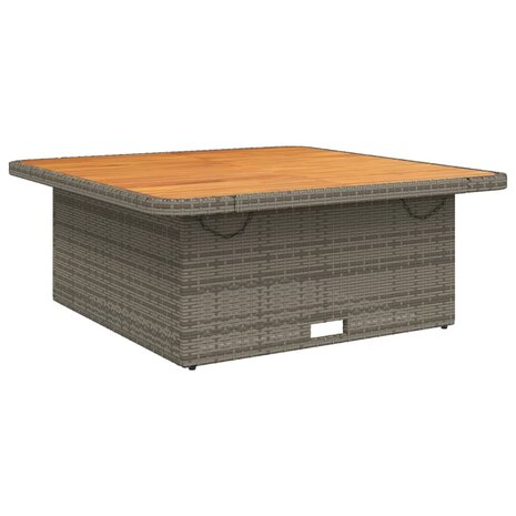 Tuintafel 110x110x71 cm poly rattan en acaciahout grijs 8721012449466 2