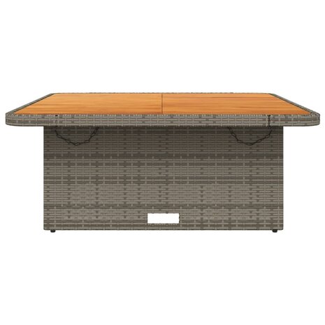 Tuintafel 110x110x71 cm poly rattan en acaciahout grijs 8721012449466 5