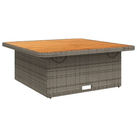 Tuintafel 110x110x71 cm poly rattan en acaciahout grijs 8721012449466 7