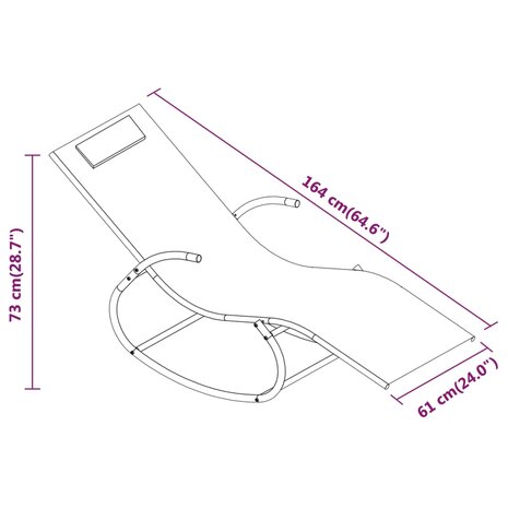 Ligbed schommelend staal en textileen crèmekleurig 8720286760710 6