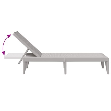 Ligbed 186x60x29 cm polypropeen grijs 8720845889203 7