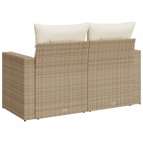 Tuinbank 2-zits met kussens poly rattan beige 8721012334632 6