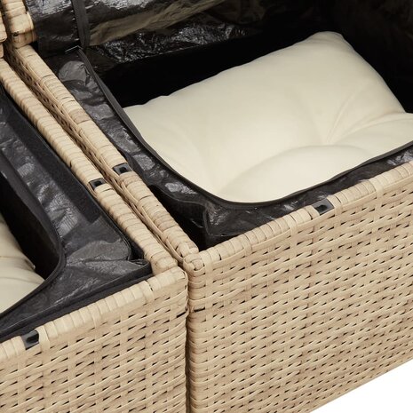 Tuinbank 2-zits met kussens poly rattan beige 8721012334632 8