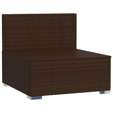 Tuinmiddenbank met kussens poly rattan bruin 8720286697641 3