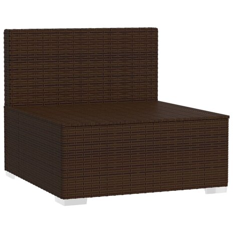 Tuinmiddenbank met kussens poly rattan bruin 8720286698198 3