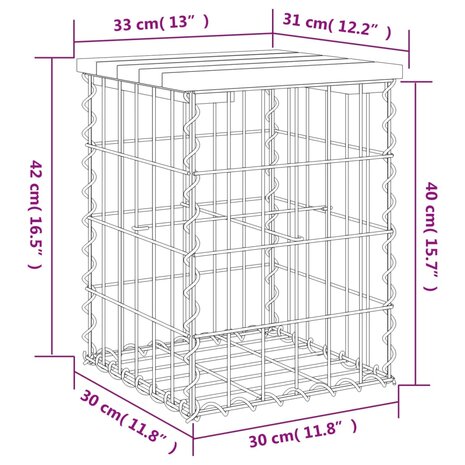 Tuinbank schanskorfontwerp 33x31x42 cm massief douglashout 8720845445928 8