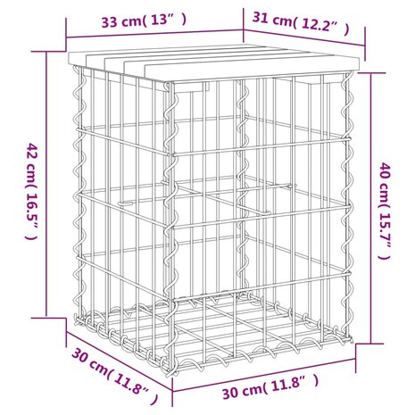 Tuinbank schanskorfontwerp 33x31x42 cm geïmpregneerd grenenhout 8720845445935 8