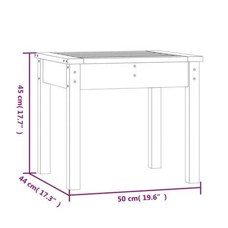 Tuinbank 50x44x45 cm massief grenenhout zwart 8720845691226 8