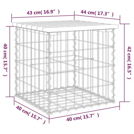 Tuinbank schanskorfontwerp 43x44x42 cm massief grenenhout 8720845446000 8