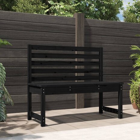 Tuinbank 109 cm massief grenenhout zwart 8720845691585 1