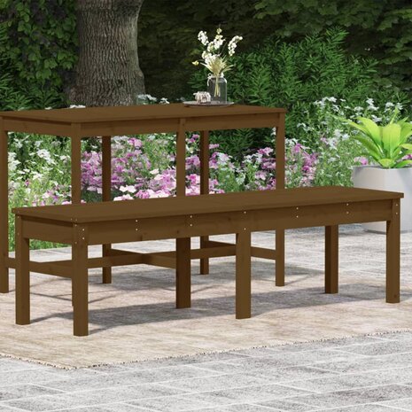 Tuinbank 2-zits 159,5x44x45 cm massief grenenhout honingbruin 8720845691394 3