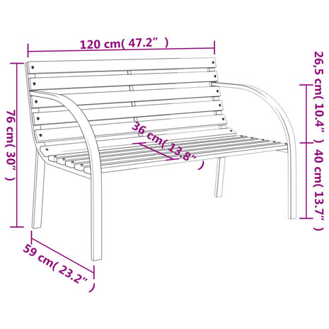 Tuinbank 120 cm hout grijs 8719883745916 8