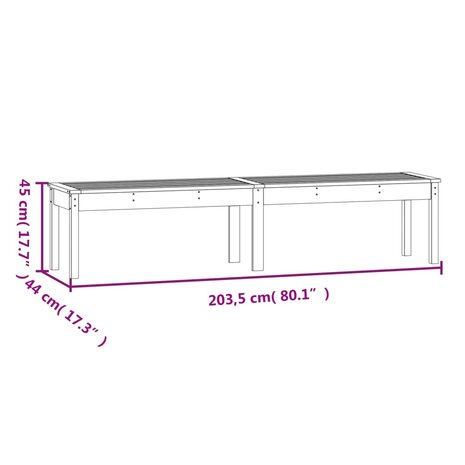 Tuinbank 2-zits 203,5x44x45 cm massief douglashout 8720845691479 8