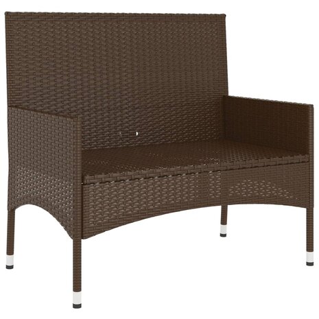 Tuinbank 2-zits met kussens poly rattan bruin 8720845654054 4