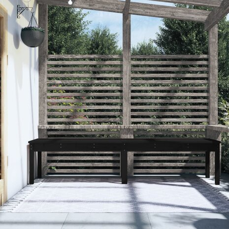 Tuinbank 2-zits 203,5x44x45 cm massief grenenhout zwart 8720845691462 3