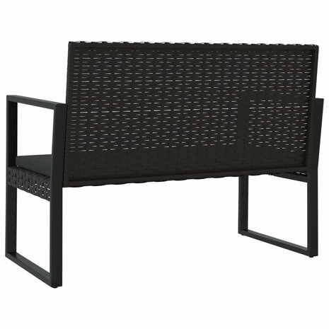 Tuinbank met kussens 106 cm poly rattan zwart 8720845730178 5