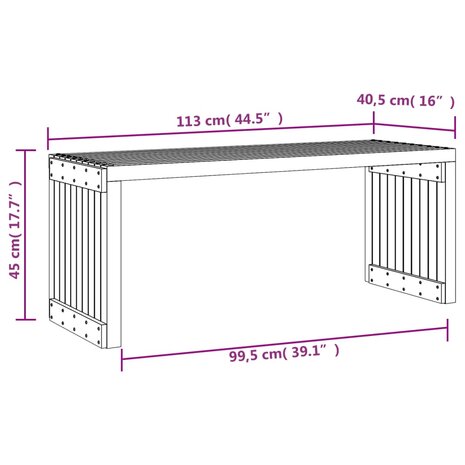 Tuinbankje verlengbaar 212,5x40,5x45 cm geïmpregneerd hout 8720845434809 10