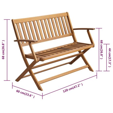 Tuinbank met kussen 120 cm massief acaciahout 8720286281697 8