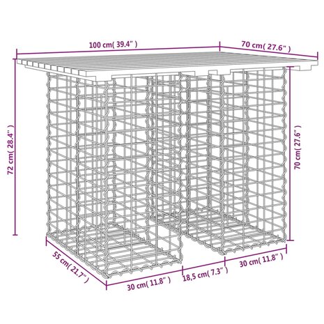 Tuinbank schanskorfontwerp 100x70x72 cm massief grenenhout 8720845446277 8