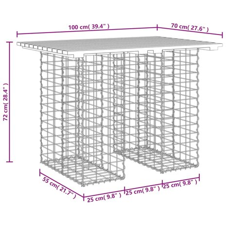 Tuinbank Schanskorfontwerp 100x70x72 cm massief grenenhout 8720845446314 8